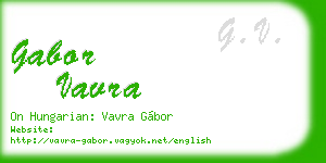 gabor vavra business card
